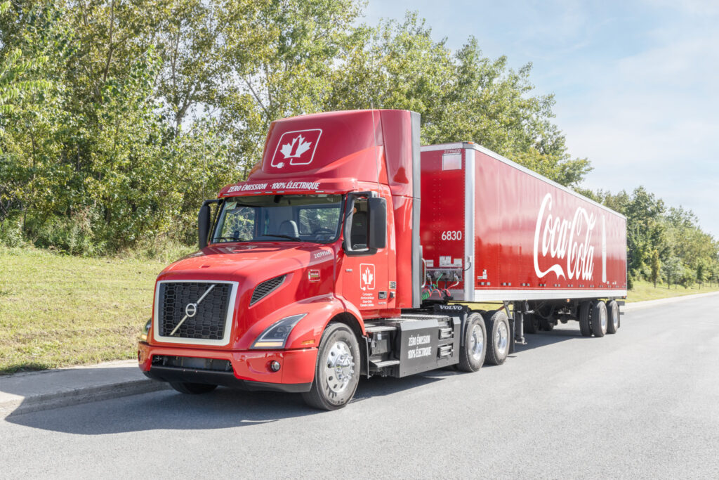 Picture of an electric Volvo truck