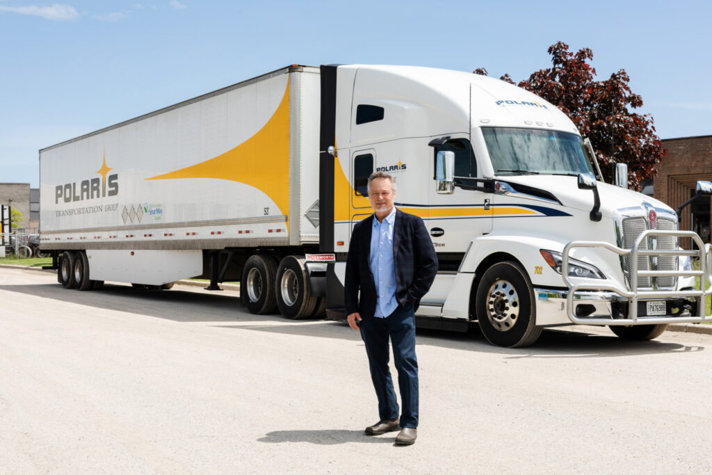 Dave Brajkovich in front of Polaris truck