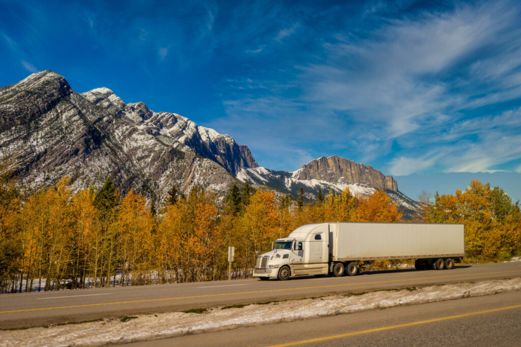 truck in Alberta mountains