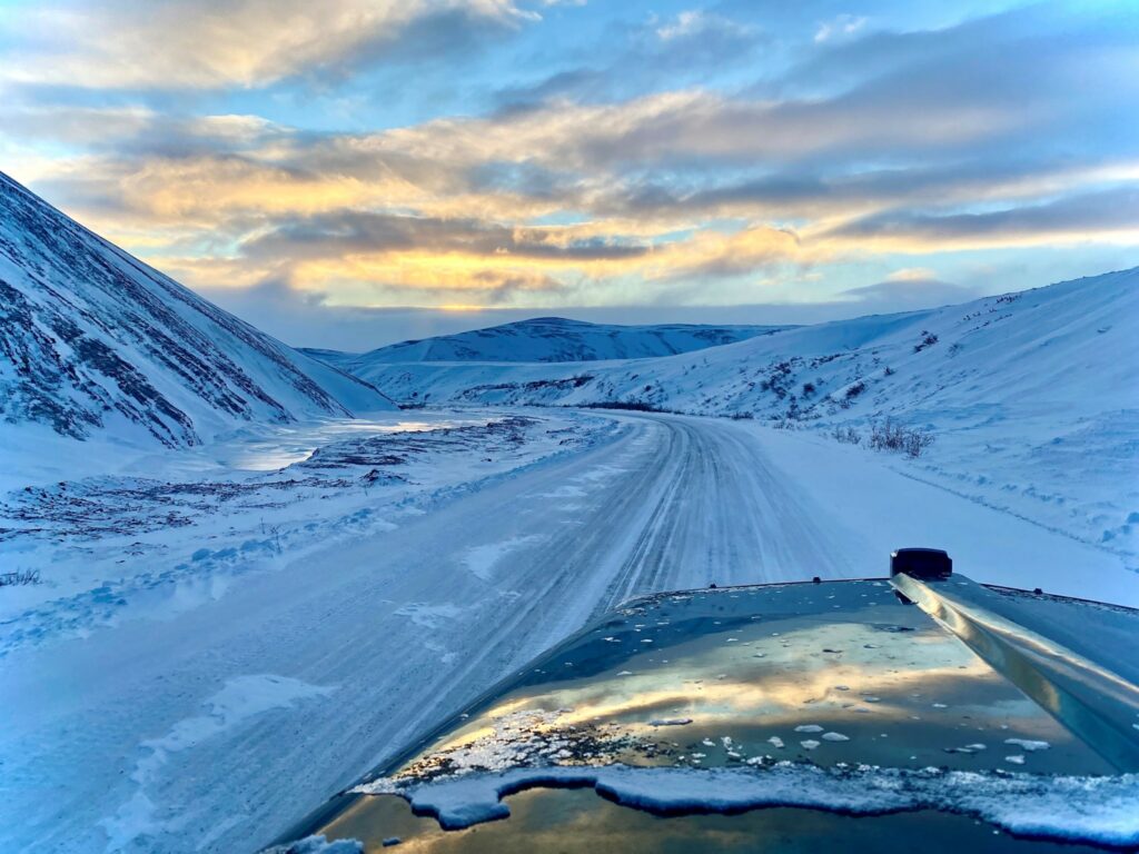 A truck on the ice roads